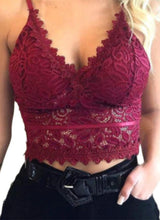 Load image into Gallery viewer, Deep V Lace Bralette Crop Top