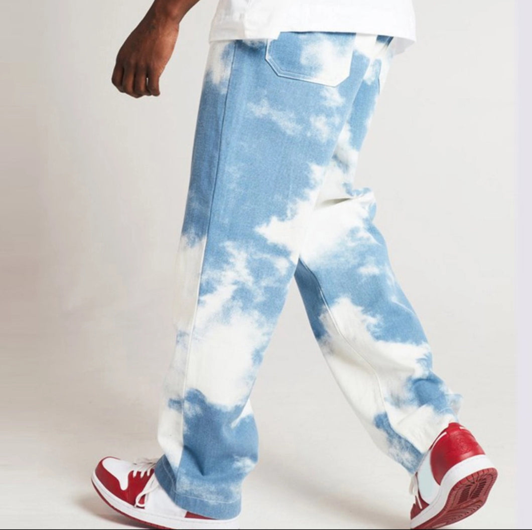 Men's Tie-Dye Straight Leg Jeans